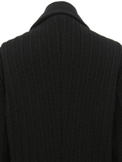 Medusa Button Double-Breasted Knit Jacket in Black