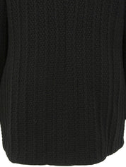 Medusa Button Double-Breasted Knit Jacket in Black