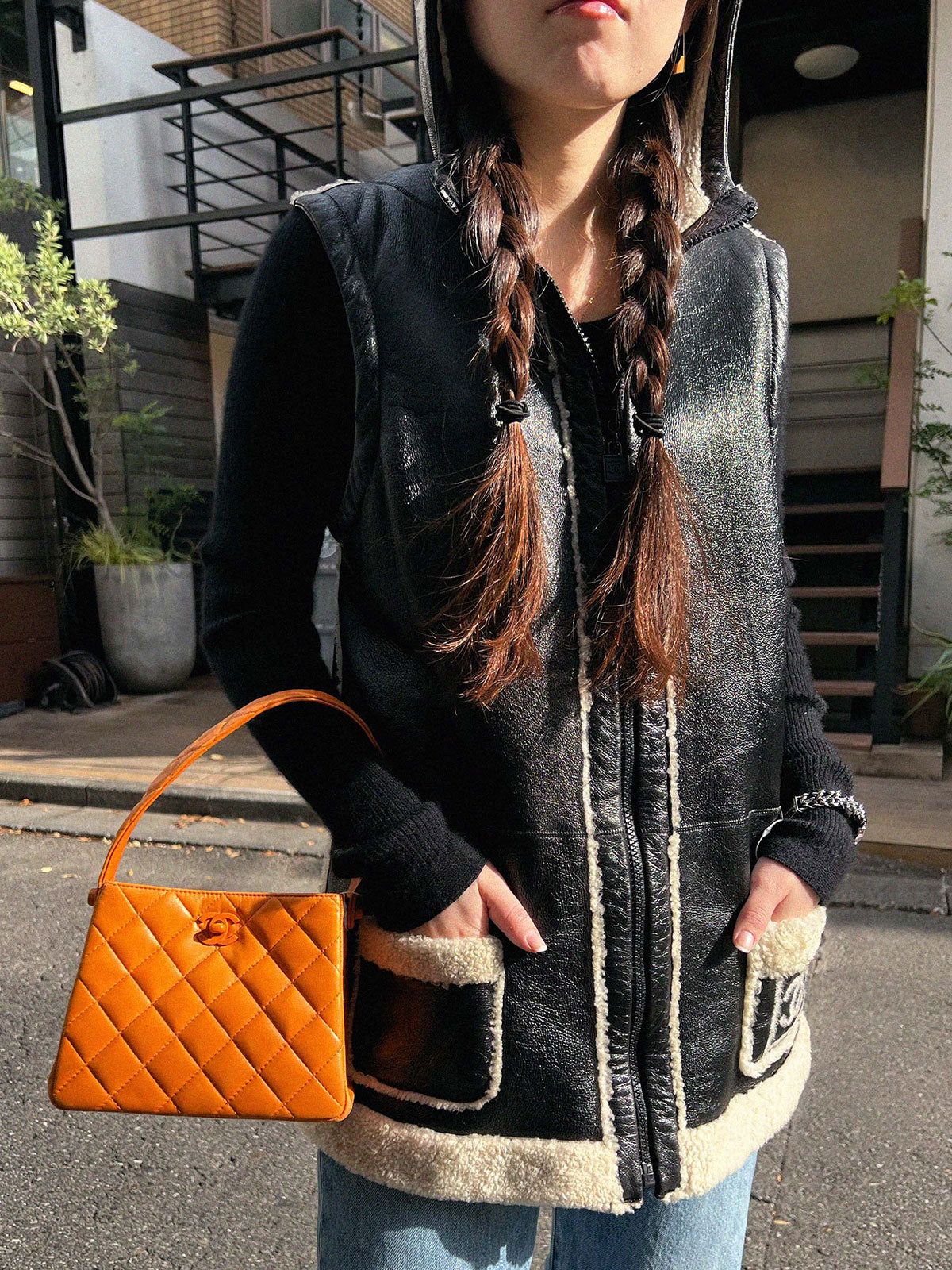 2008 Sports Line Mouton Knit CC Mark Vest Black