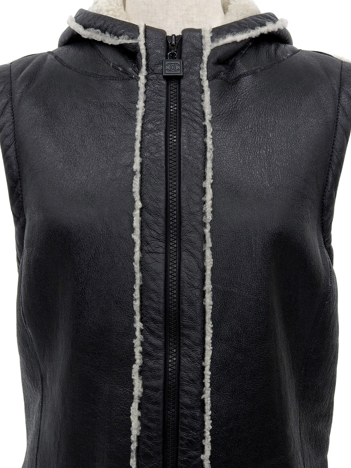 2008年製 スポーツラインムートンニットCCマークベスト ブラック