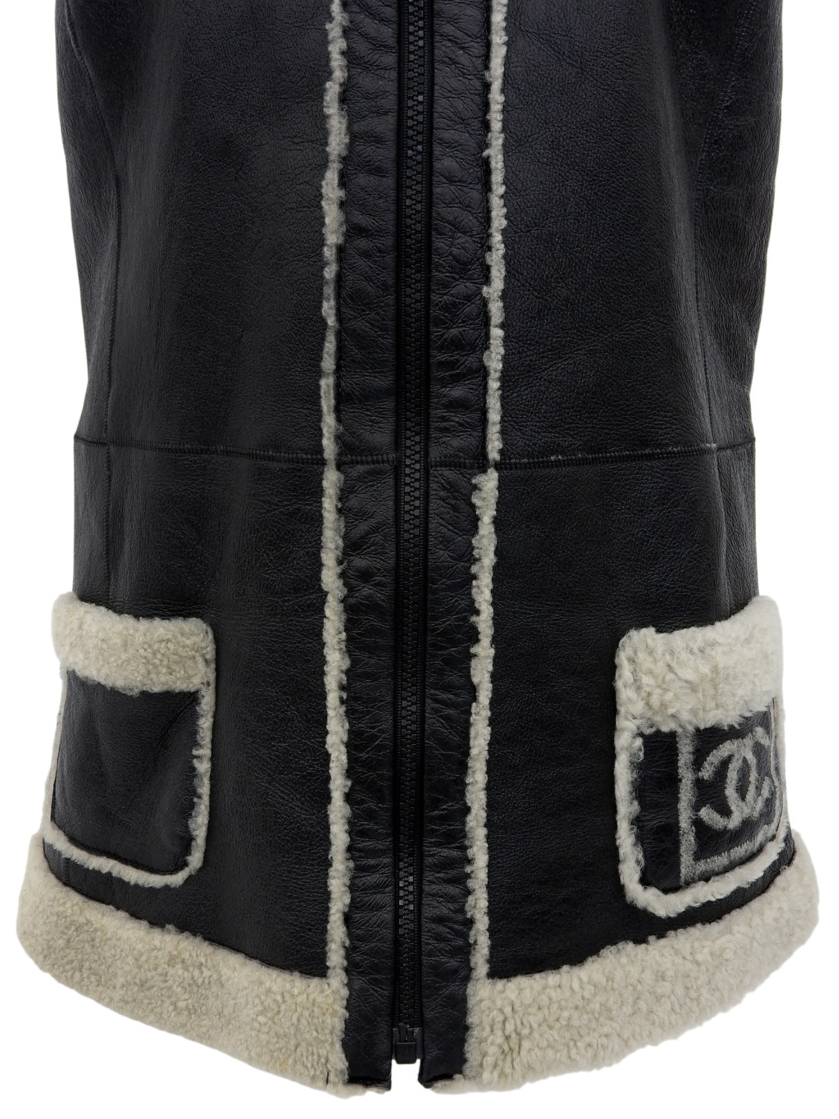 2008年製 スポーツラインムートンニットCCマークベスト ブラック