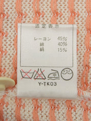 ドットパターンロゴ刺繍ニットポロシャツ アイボリー/サーモンピンク