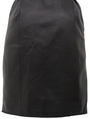 Real Leather Tight Skirt in Black