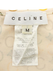 Cotton Macadam Pattern Long Sleeve Top in Beige/Multi