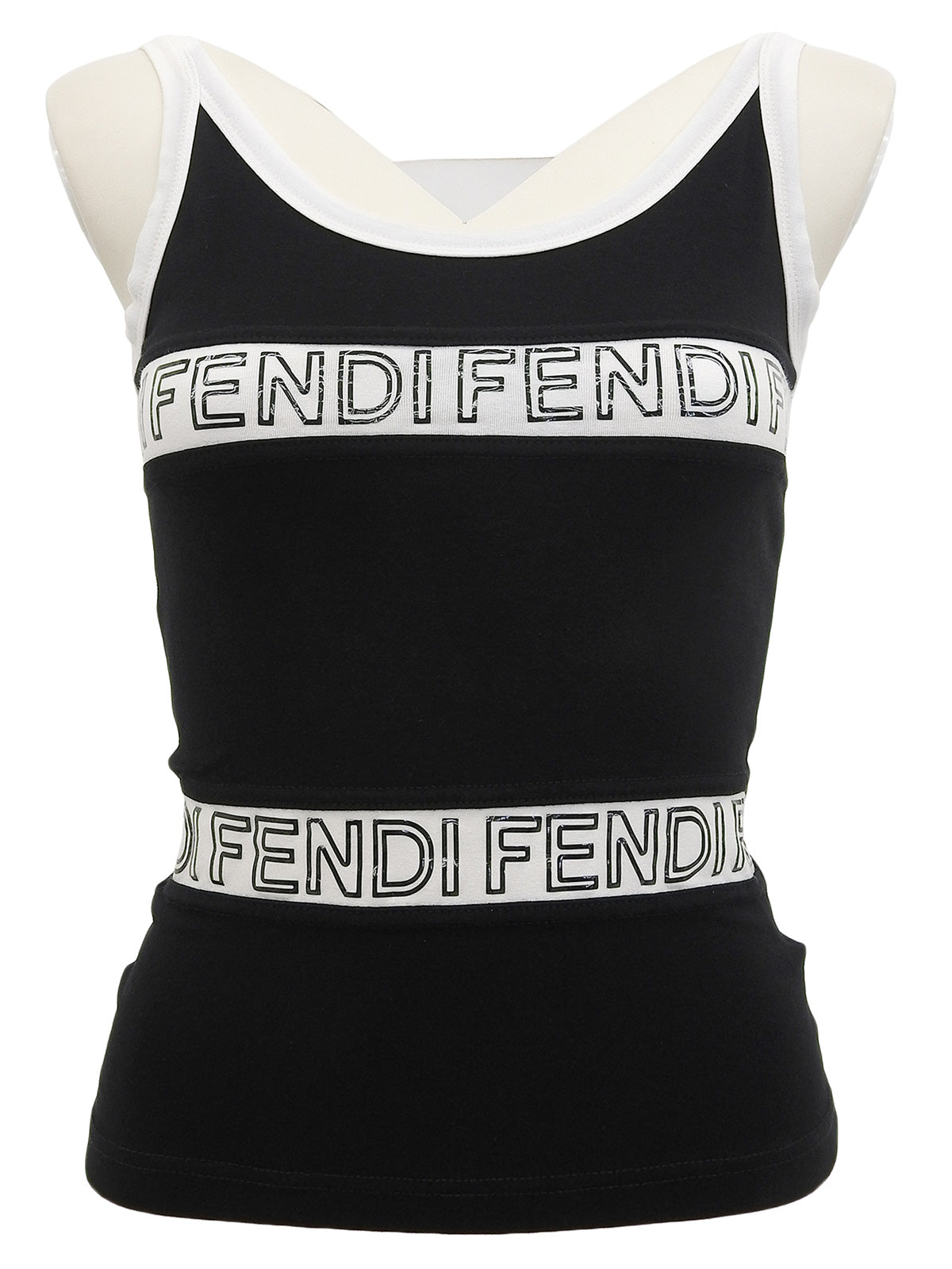 バイカラーロゴキャミソール ブラック/ホワイト