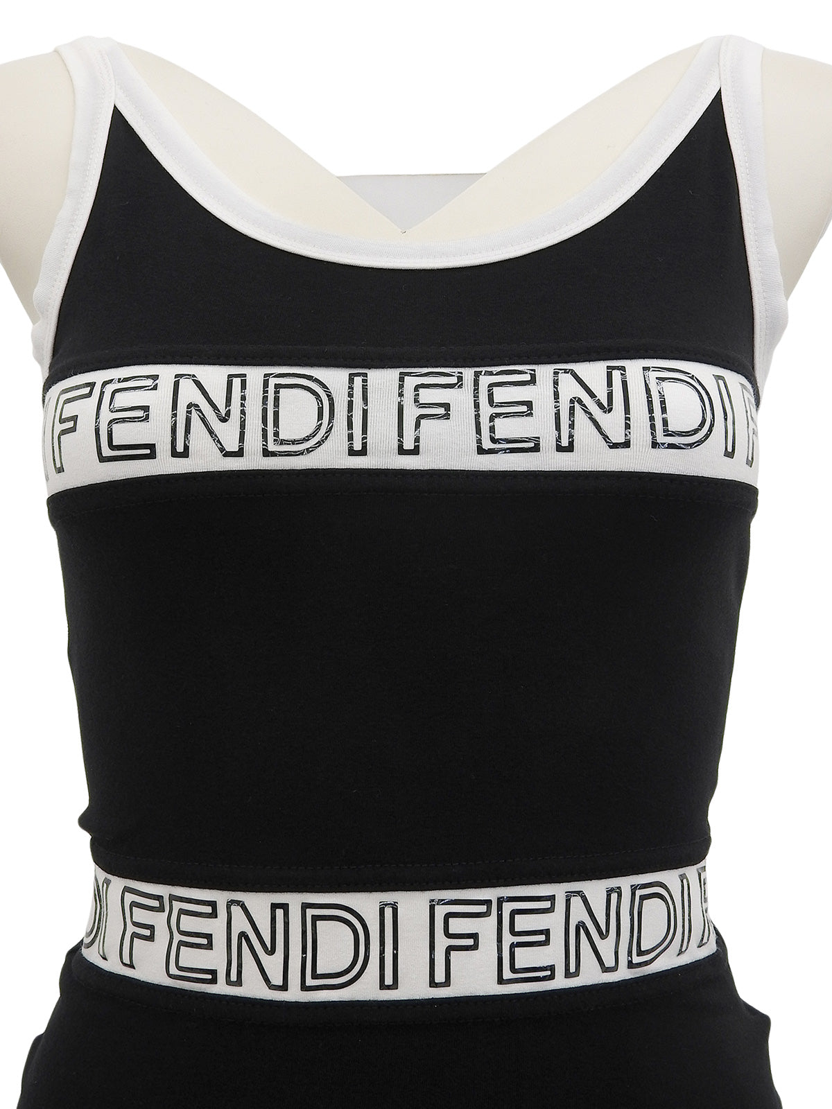 バイカラーロゴキャミソール ブラック/ホワイト