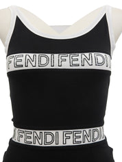 バイカラーロゴキャミソール ブラック/ホワイト