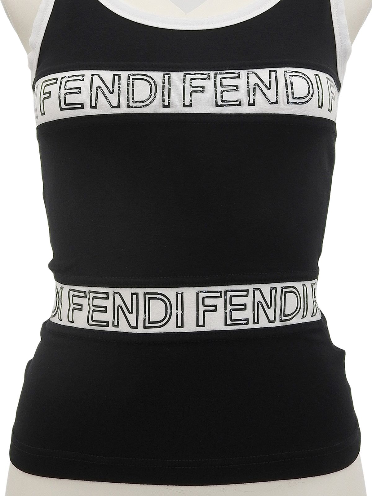 バイカラーロゴキャミソール ブラック/ホワイト