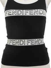 バイカラーロゴキャミソール ブラック/ホワイト