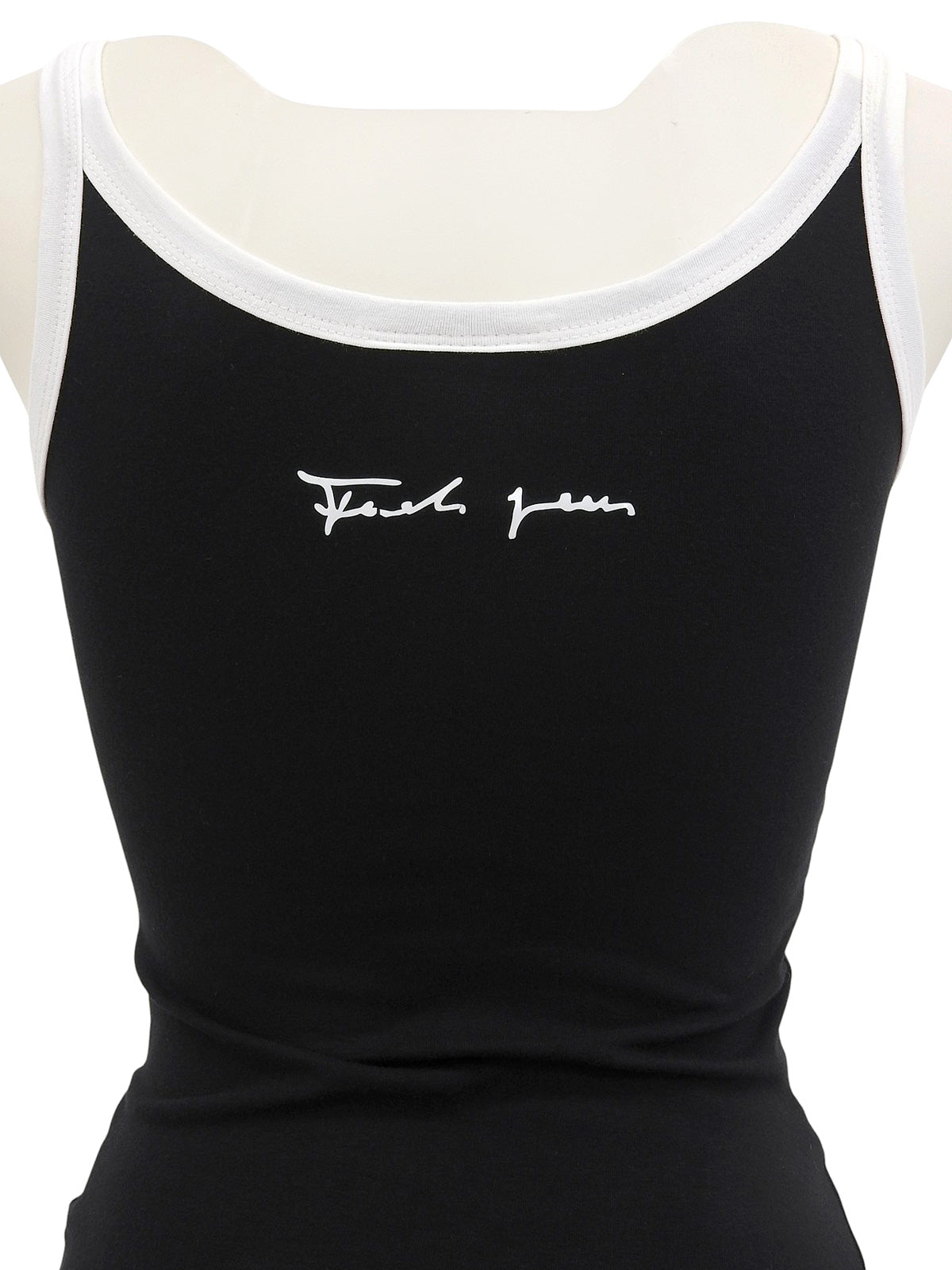 バイカラーロゴキャミソール ブラック/ホワイト