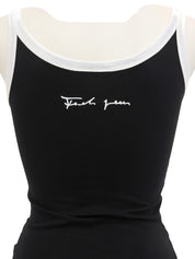 バイカラーロゴキャミソール ブラック/ホワイト