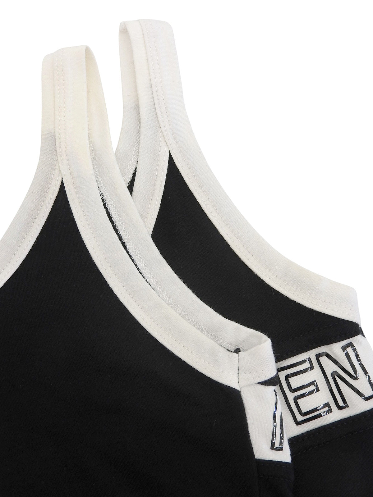 バイカラーロゴキャミソール ブラック/ホワイト