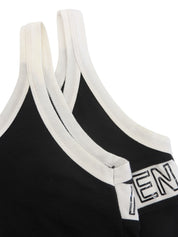 バイカラーロゴキャミソール ブラック/ホワイト