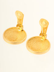 圆形Logo吊坠耳环（金色）