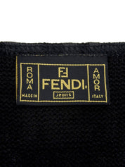 FFズッカパターンロゴジップアップノースリーブワンピース ブラック