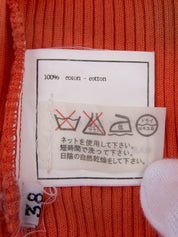 CC Mark Embroidered Rib Knit Sleeveless Top in Orange