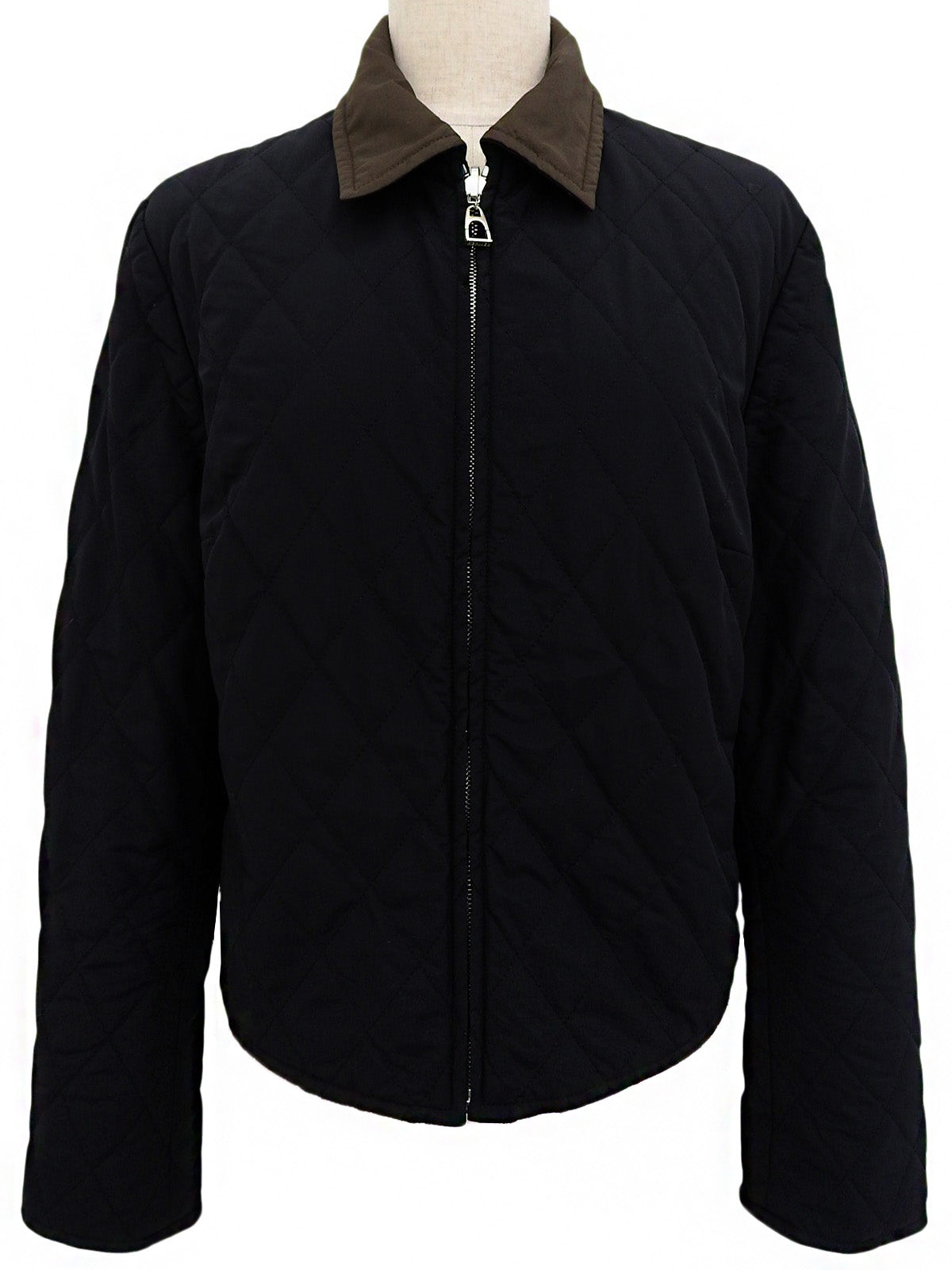 キルティングリバーシブルジャケット ブラック/ブラウン