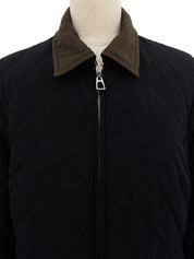 キルティングリバーシブルジャケット　ブラック/ブラウン