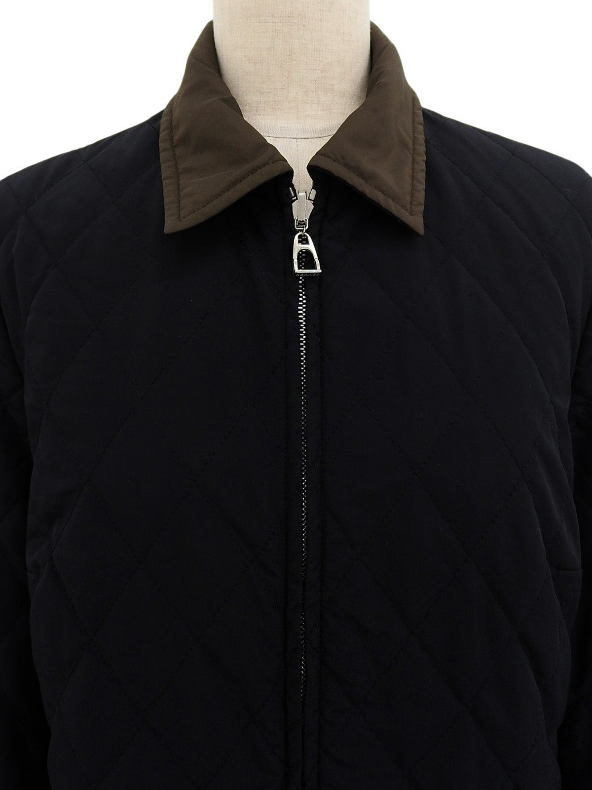 キルティングリバーシブルジャケット ブラック/ブラウン