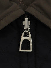 キルティングリバーシブルジャケット ブラック/ブラウン