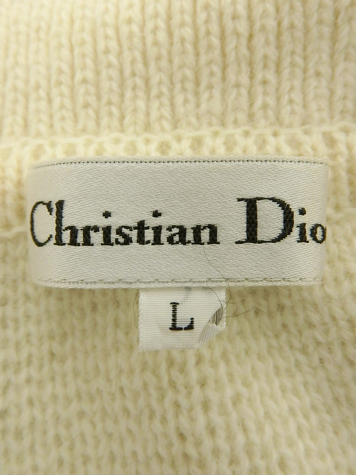 Ivory Wool Logo Button Cardigan