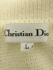 Ivory Wool Logo Button Cardigan