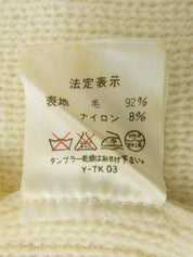 Ivory Wool Logo Button Cardigan