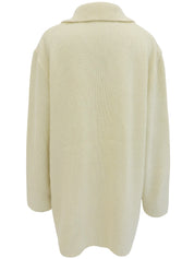 Ivory Wool Logo Button Cardigan