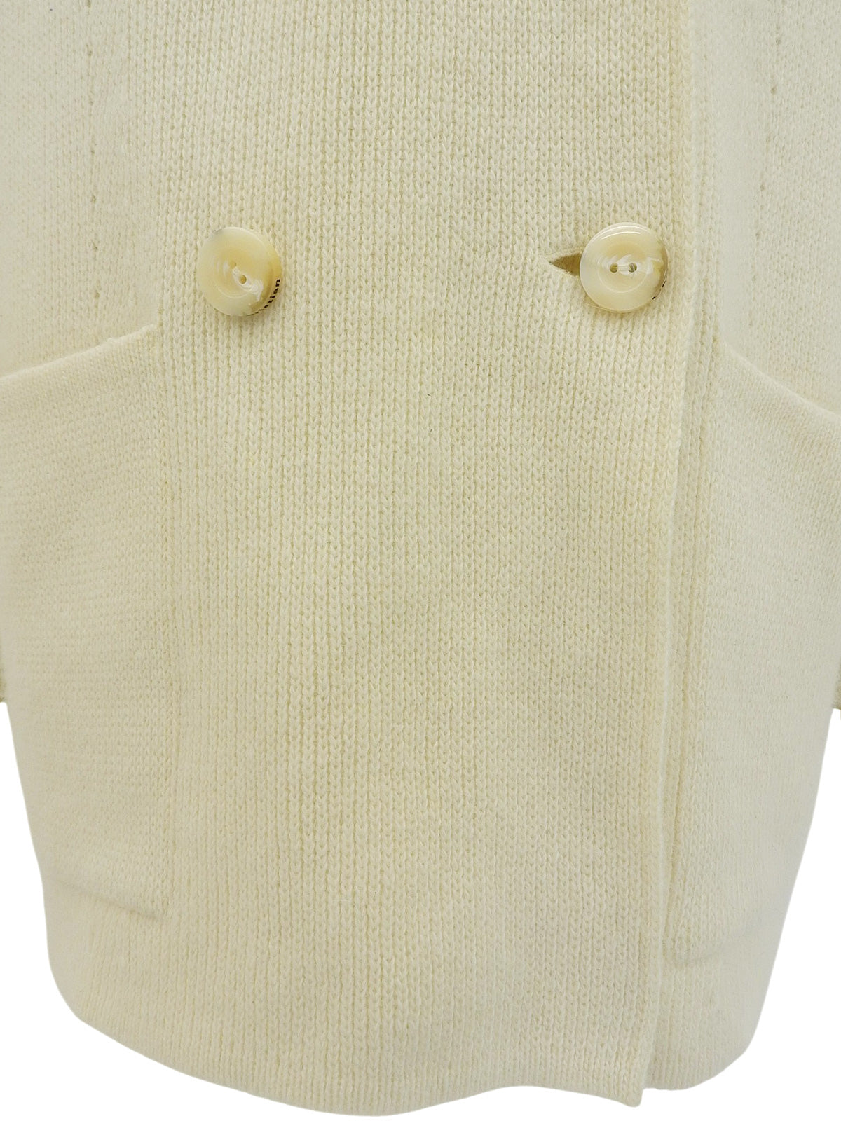Ivory Wool Logo Button Cardigan
