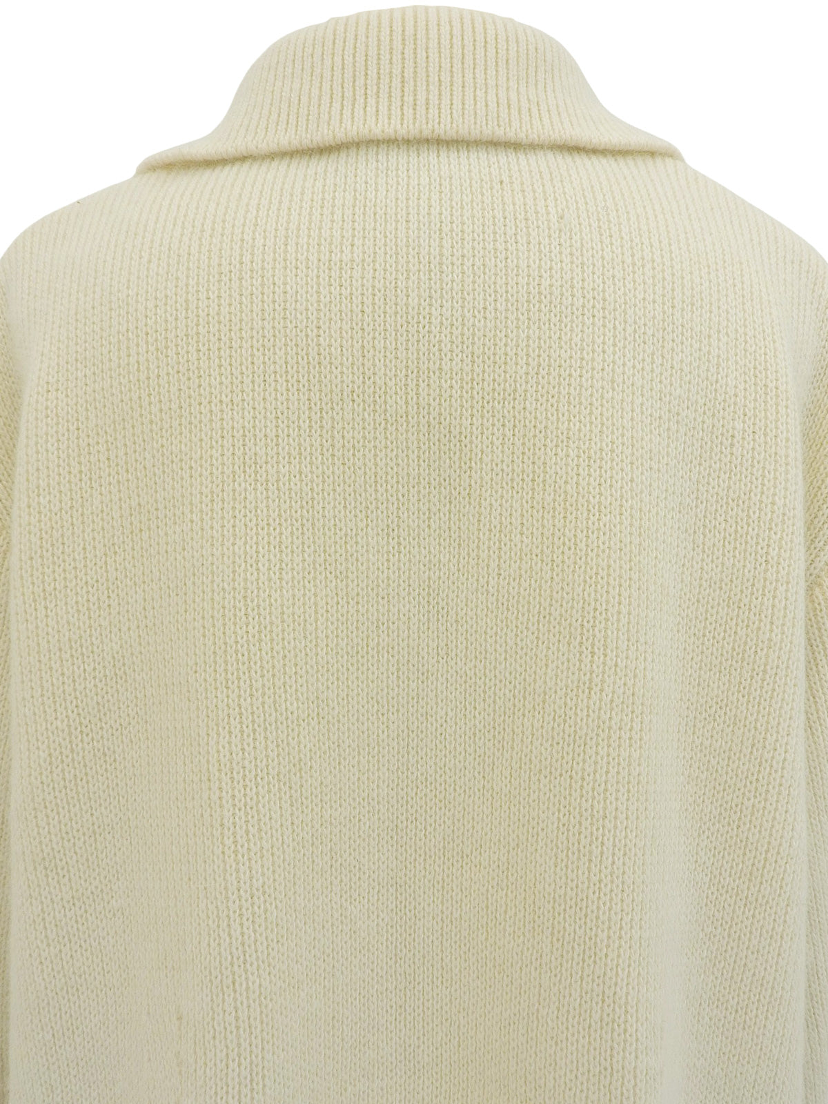 Ivory Wool Logo Button Cardigan