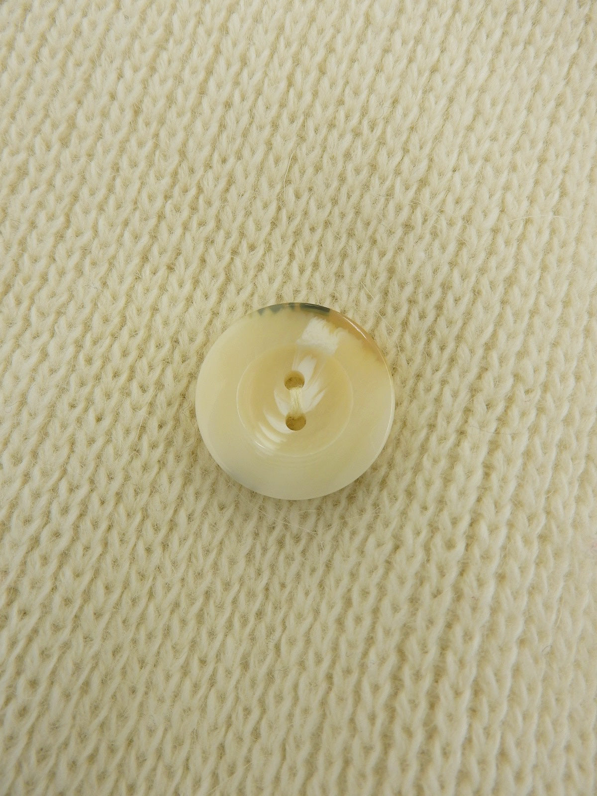 Ivory Wool Logo Button Cardigan