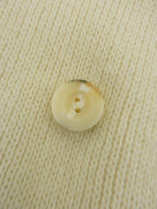 Ivory Wool Logo Button Cardigan