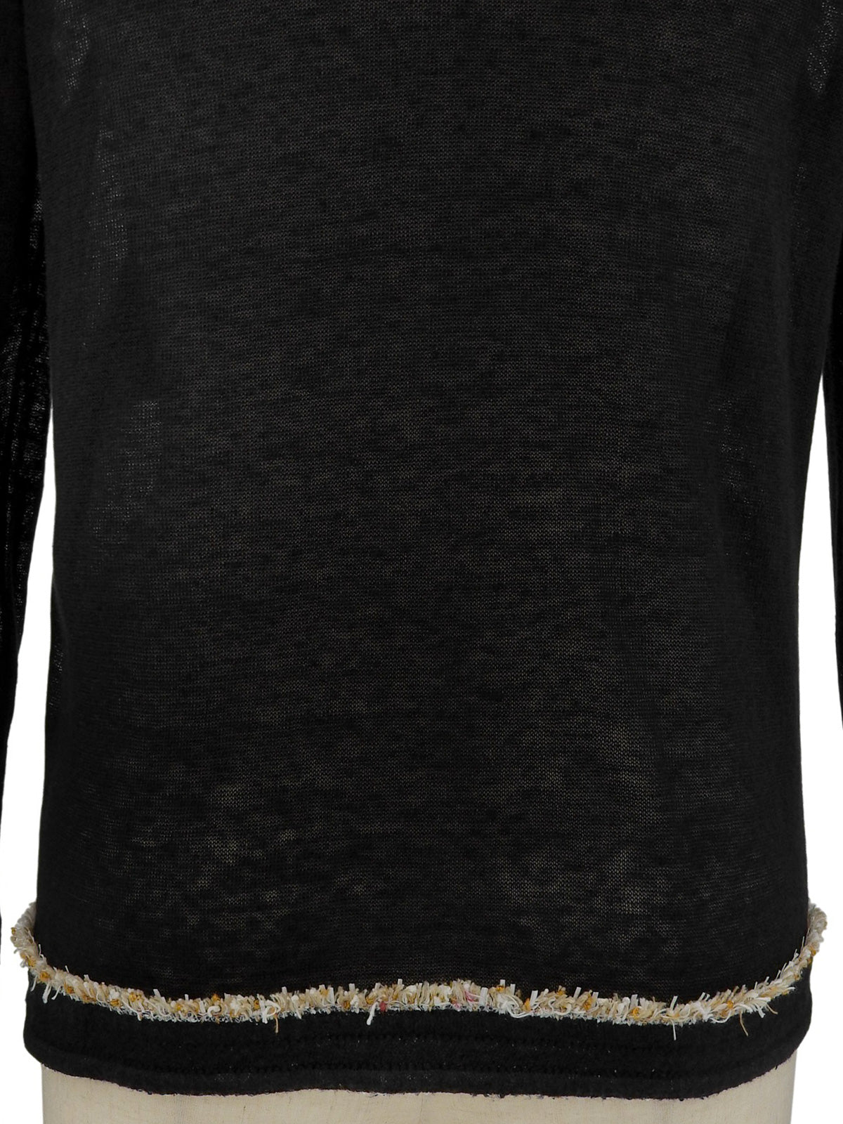 CCマークチェーンボタンデザインカーディガン ブラック/ベージュ