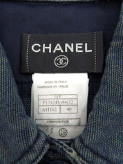 2001年製 デニムCCマークボタンノースリーブワンピース ブルー