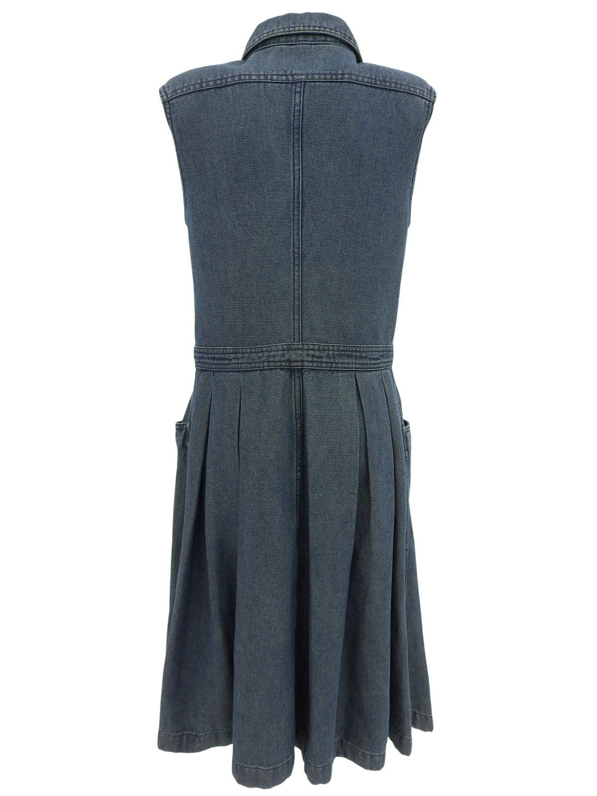 2001年製 デニムCCマークボタンノースリーブワンピース ブルー