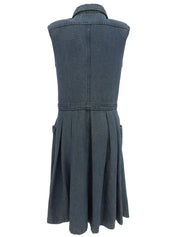 2001年製 デニムCCマークボタンノースリーブワンピース ブルー