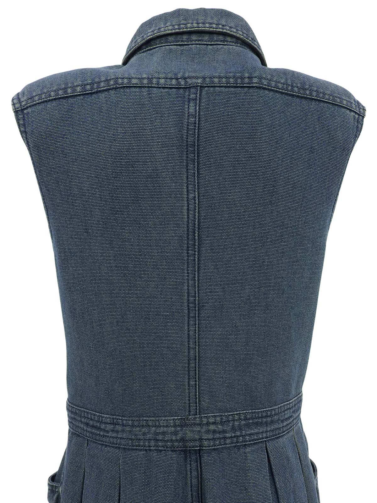 2001年製 デニムCCマークボタンノースリーブワンピース ブルー