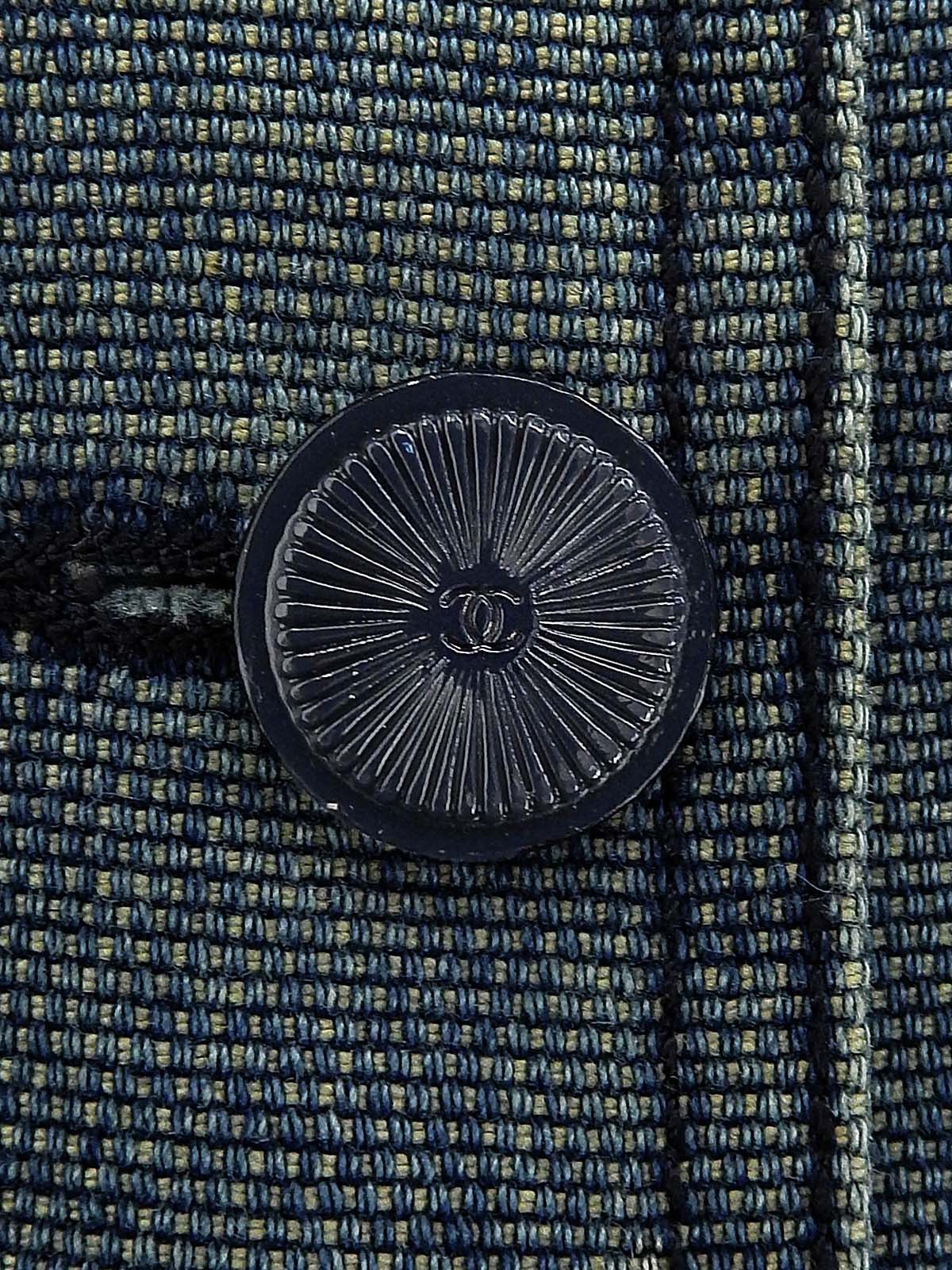 2001年製 デニムCCマークボタンノースリーブワンピース ブルー