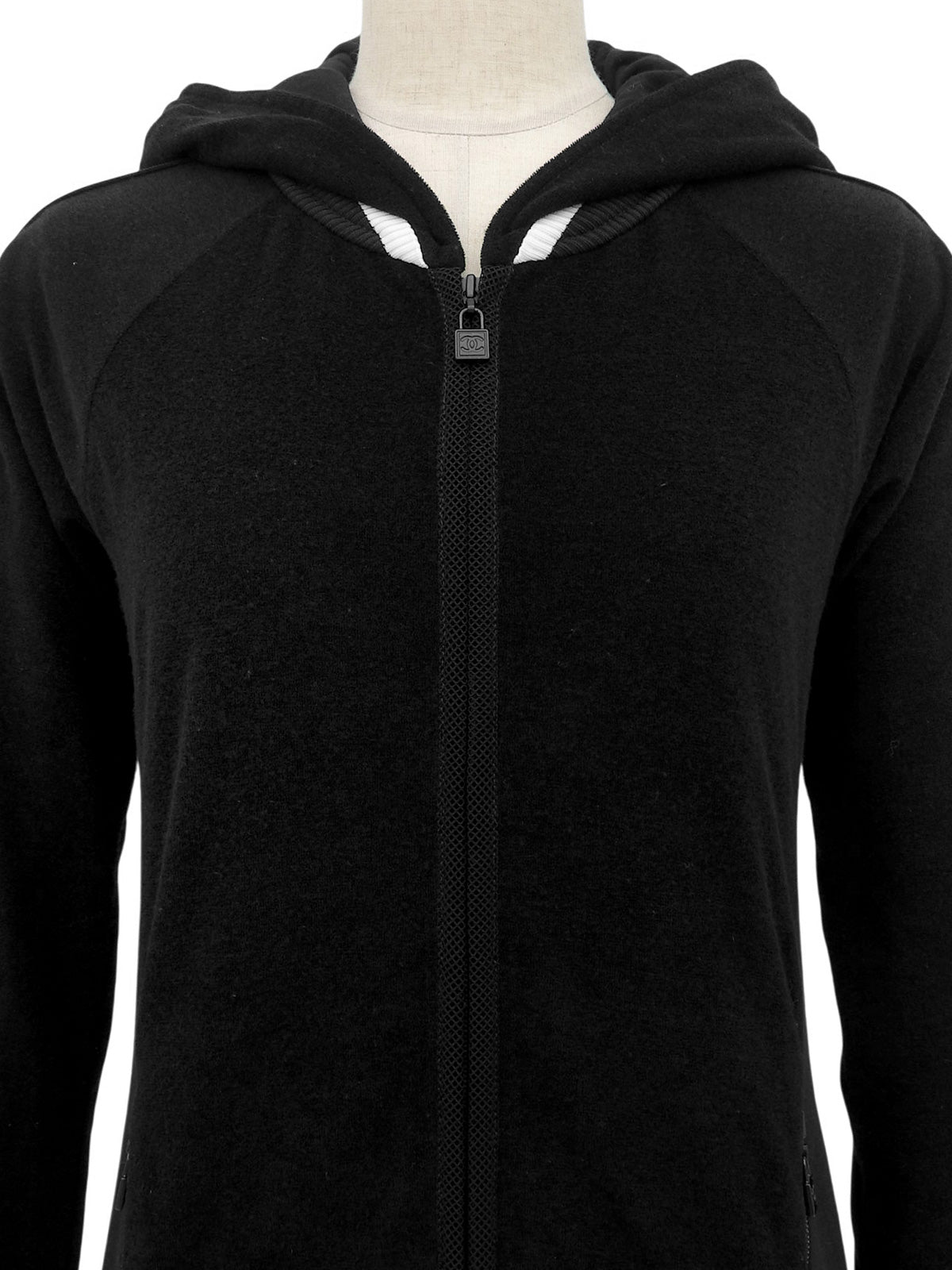 2008年製 スクエアCCマークジップアップパーカー ブラック/ホワイト