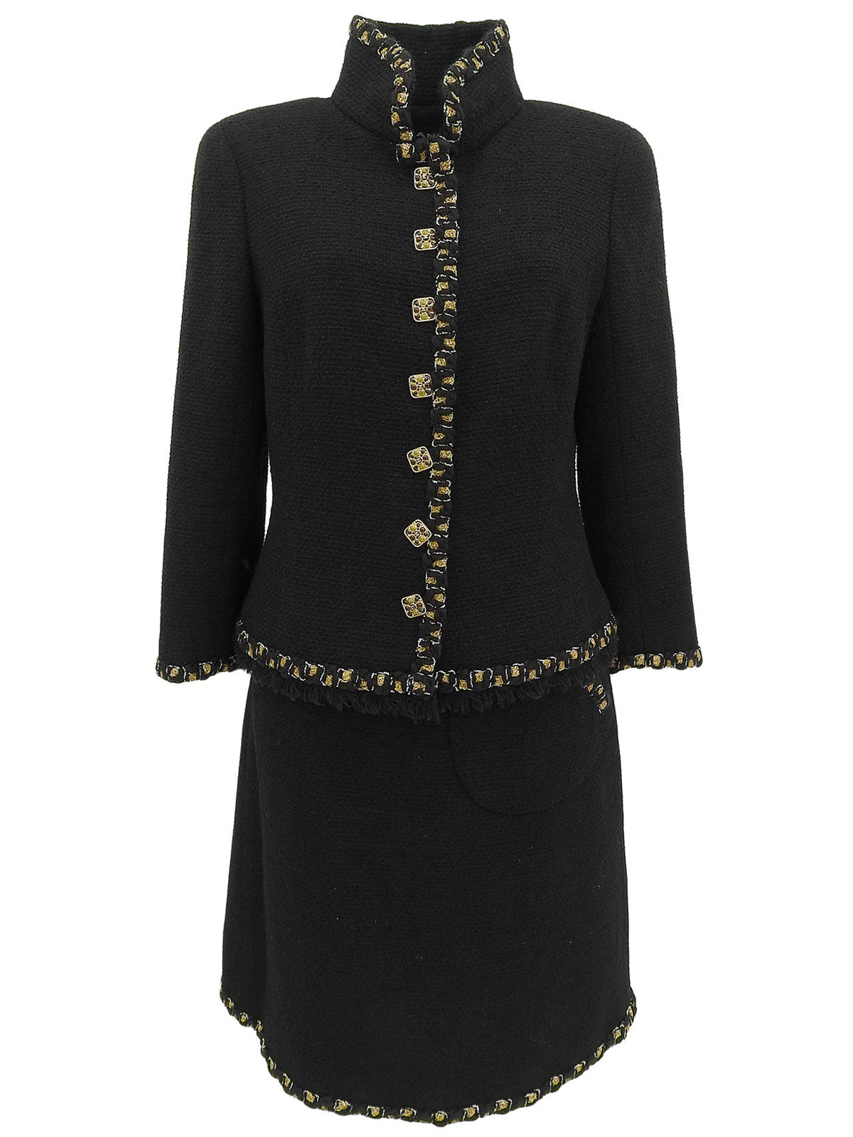 CCマークボタンツイードセットアップ ブラック