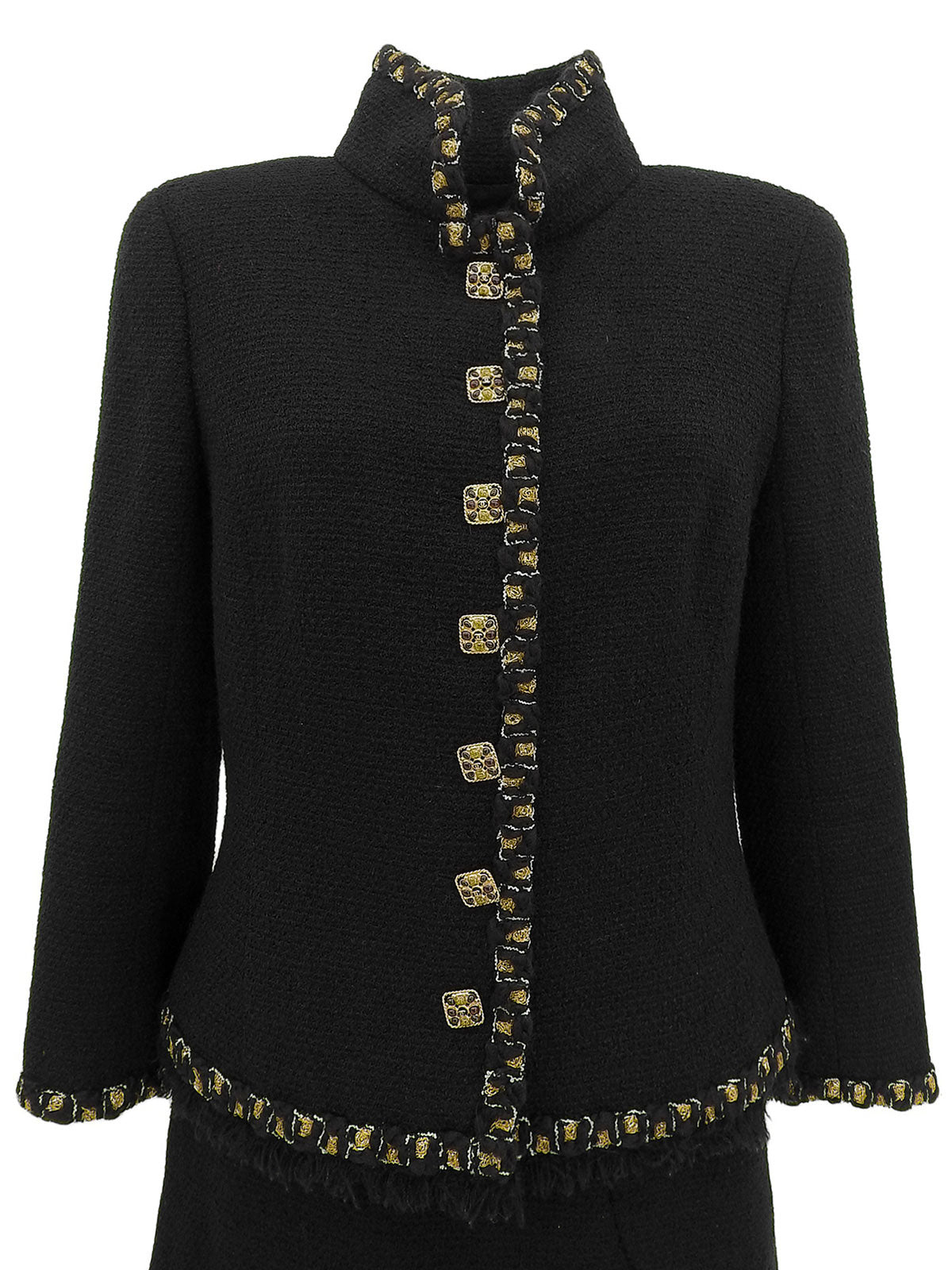 CCマークボタンツイードセットアップ ブラック