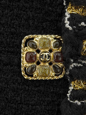 CCマークボタンツイードセットアップ ブラック