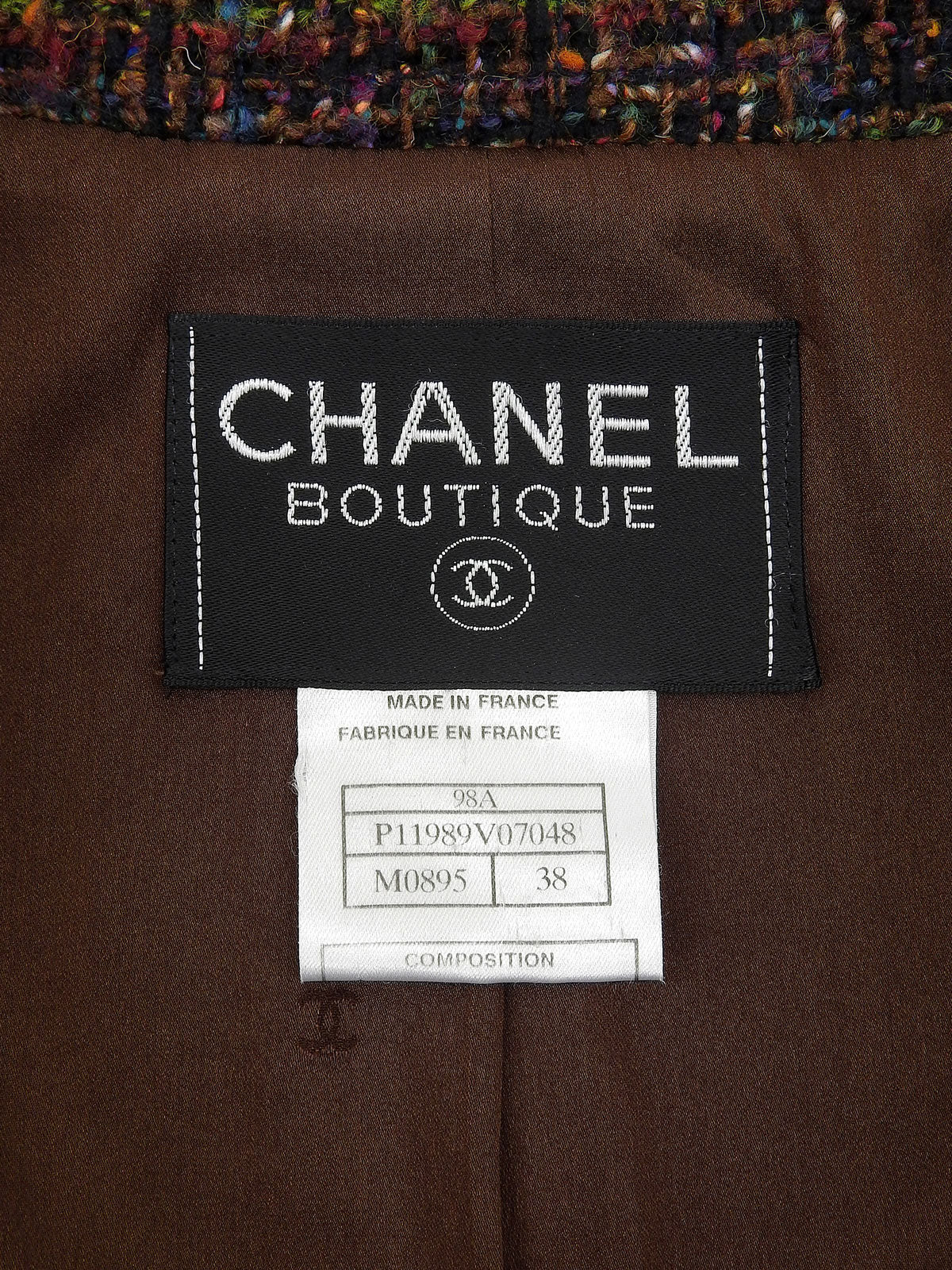 1998 Tweed CC Mark Button Jacket Brown/Multi