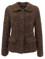 1998 Tweed CC Mark Button Jacket Brown/Multi