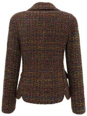 1998 Tweed CC Mark Button Jacket Brown/Multi
