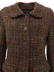 1998 Tweed CC Mark Button Jacket Brown/Multi