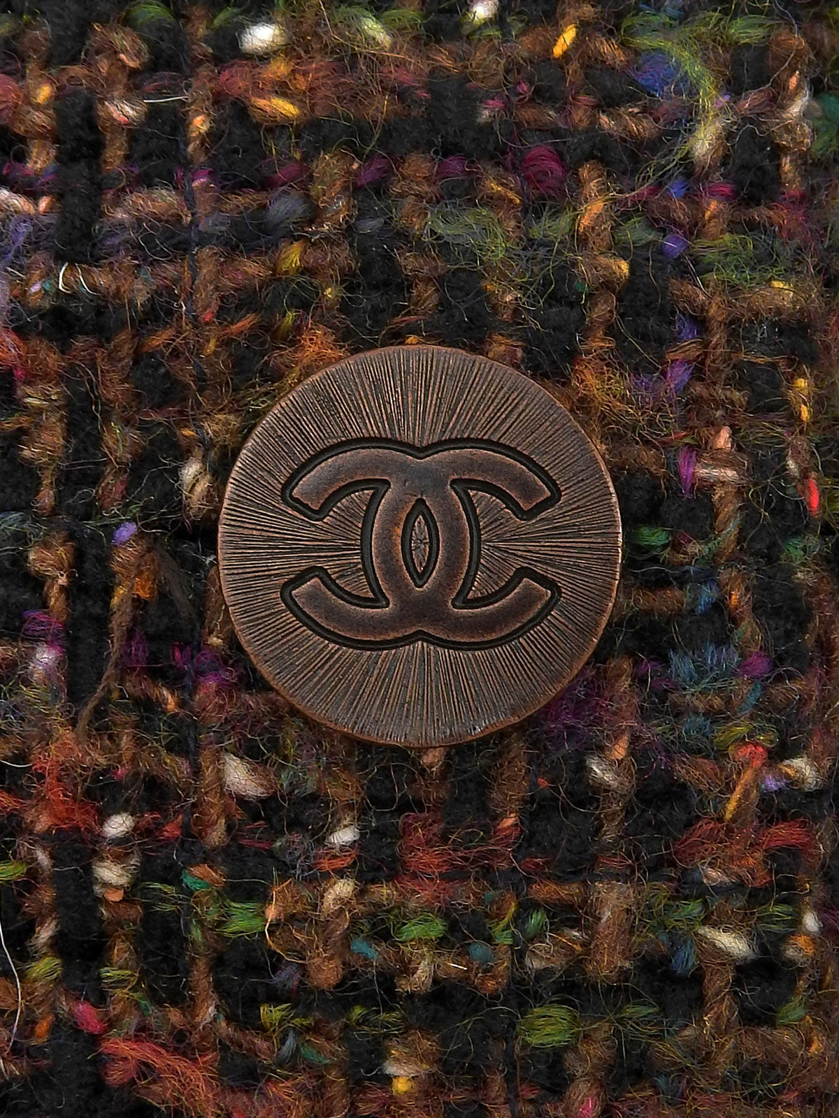 1998 Tweed CC Mark Button Jacket Brown/Multi