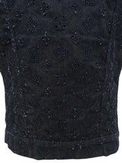 デニムモノグラムパターンハーフスリーブジャケット　インディゴ