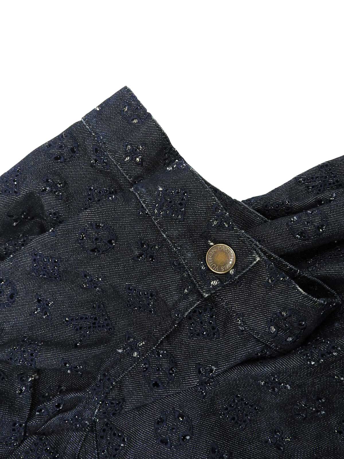 デニムモノグラムパターンハーフスリーブジャケット　インディゴ