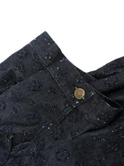 デニムモノグラムパターン半袖ジャケット インディゴ